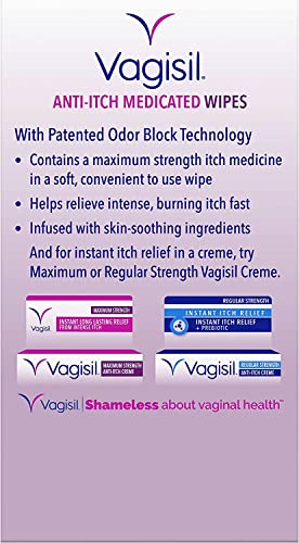 Vagisil Anti-Itch Medicated Wipes, Maximum Strength 12 ea (Pack of 9) Vagisil buy australia supplements