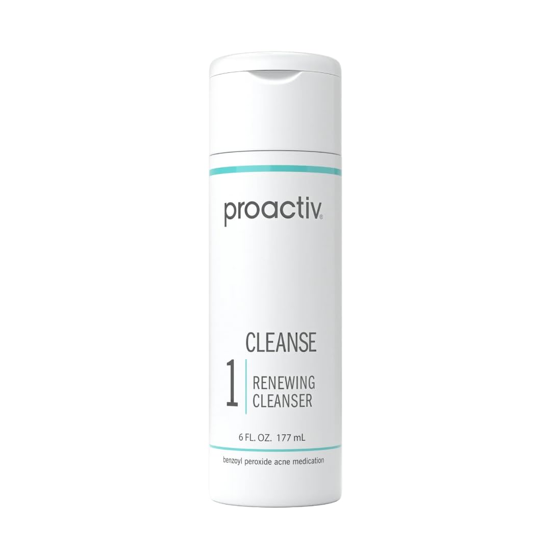 Proactiv Acne Cleanser - Benzoyl Peroxide Face Wash and Acne Treatment - Daily Facial Cleanser and Hyularonic Acid Moisturizer with Exfoliating Beads - 90 Day Supply, 6 Fl Oz Proactiv