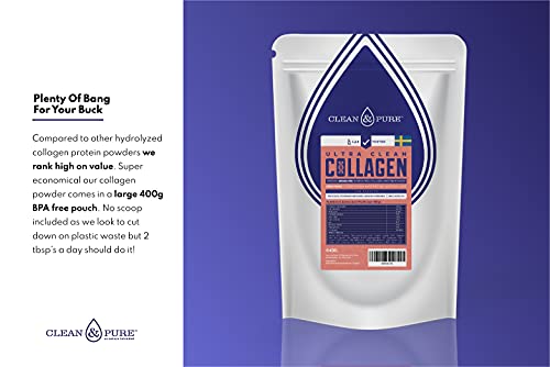 Clean & Pure Collagen Powder, Lab Tested Bovine Peptides with No or Zero Growth Hormones, Pesticides or Vet Meds - 400g Lean Caffeine buy australia supplements