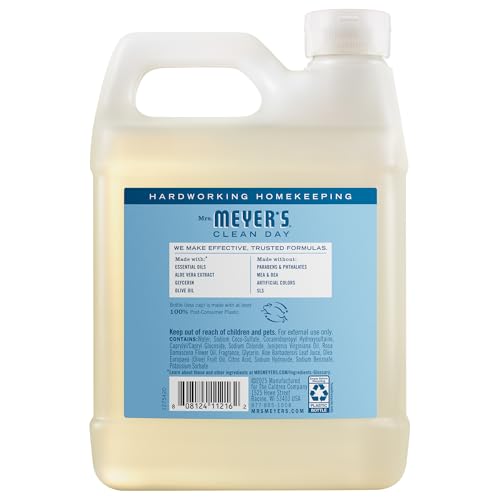 MRS. MEYER'S CLEAN DAY Hand Soap Refill, Rain Water Scent, 33 Fl Oz Bottle Mrs. MEYER'S