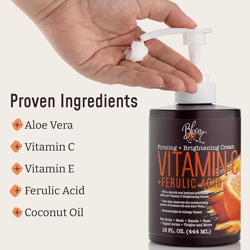 BLOOM Vitamin C Cream + Collagen Cream Body Lotion & Face Moisturizer 2PC Skincare BLOOM IT'S A GREAT SKIN DAY! buy australia supplements