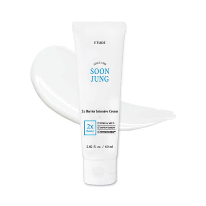 ETUDE SoonJung 2x Intensive Cream for Barrier Repair, Rich Moist, Madecassoside & Panthenol for Soothing, Face Moisturizer for Sensitive Skin ETUDE