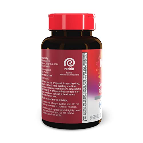 Megared Omega-3 Fish Oil + High Absorption Krill Oil 500mg Softgels, MegaRed Advanced 4in1 (80 count in a bottle) Concentrated Omega-3 Fish MegaRed