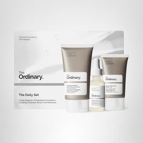 The Ordinary The Daily Set, Daily Skincare Routine with Squalane Cleanser, Hyaluronic Acid 2% + B5, and Natural Moisturizing Factors + HA | Skin Care Set The Ordinary