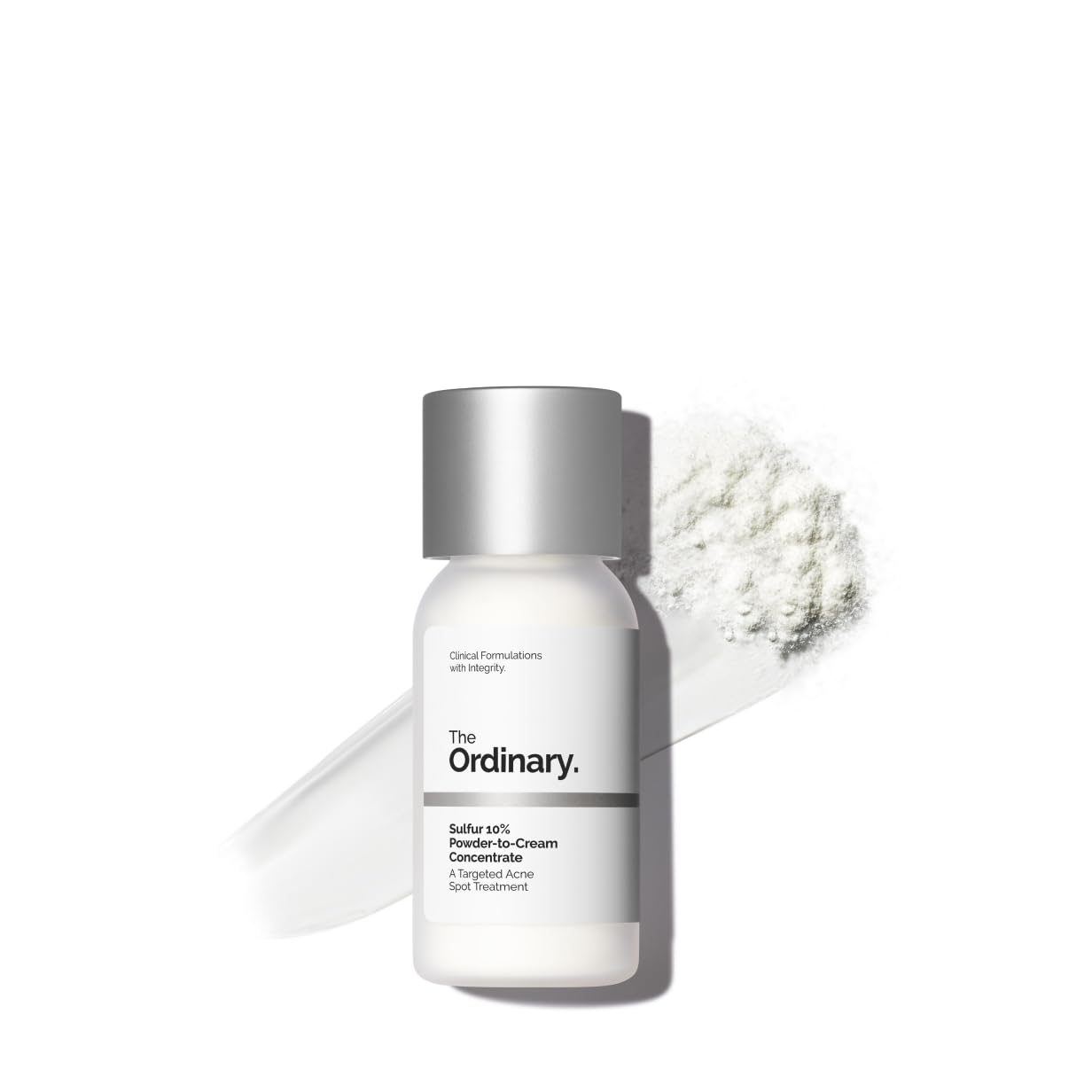 The Ordinary Sulfur 10% Powder-to-Cream Acne Spot Treatment Concentrate, Reduces Pimple Size and Zit Redness, 0.18 Oz The Ordinary