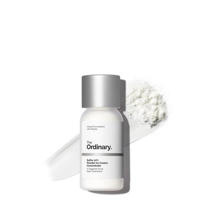 The Ordinary Sulfur 10% Powder-to-Cream Acne Spot Treatment Concentrate, Reduces Pimple Size and Zit Redness, 0.18 Oz The Ordinary