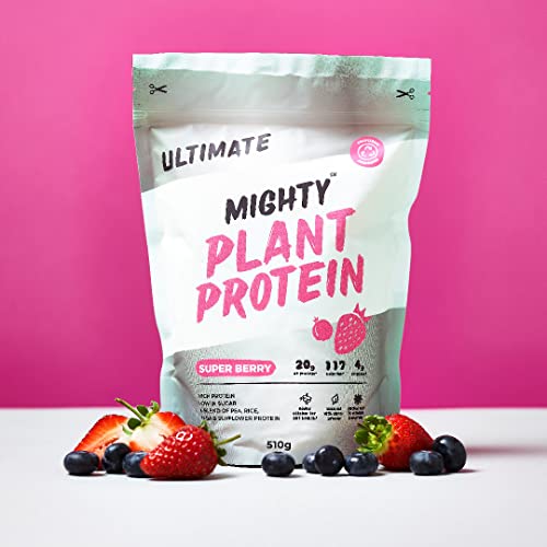 Mighty Ultimate Vegan Protein Powder, Super Berry Flavour, (17 Servings, 510g Bag without Scoop) MIGHTYBuy Supplements Australia