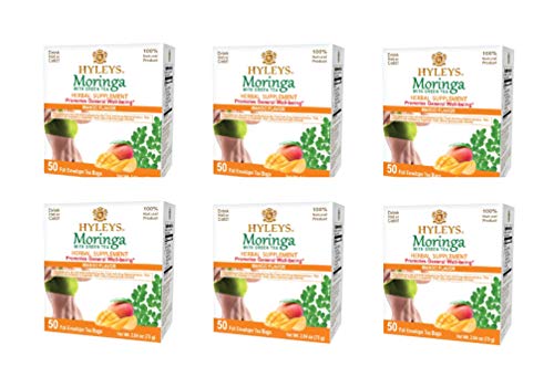 Hyleys Tea Moringa Oleifera with Mango Flavor - 50 Tea Bags (6 Pack - 300 Tea Bags total) (Miracle Tree Tea) HYLEYS buy australia supplements