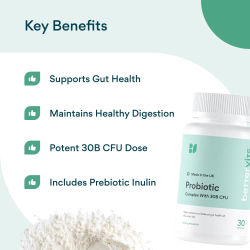 Bettervits Probiotic Complex | 30B CFU | Gut Health | Digestion | Bloating | IBS Bettervits buy australia supplements