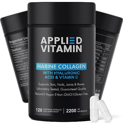 Applied vitamin Marine Collagen Capsules 2000mg-Enhance with Hyaluronic Acid, Zinc, Vitamin C & Biotin 120 Applied Vitamin buy australia supplements