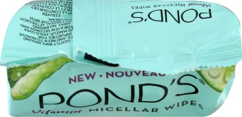 Pond's Vitamin Micellar Wipes For Dry Skin Hydrate Aloe Vera Removes Waterproof Makeup 25 Wipes (Pack of 2) POND'S