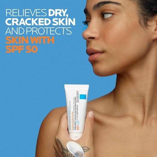 La Roche-Posay Cicaplast Balm B5 UV SPF 50, Vitamin B5 + Shea Butter + Tribioma + Madecassoside + Zinc Oxide Sunscreen La Roche-Posay