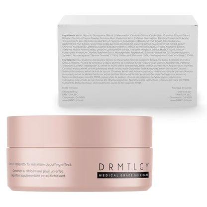 DRMTLGY Brightening Eye Masks – Biodegradable Hydrogel Under Eye Patches with Caffeine, Peptides, Hyaluronic Acid & Niacinamide DRMTLGY