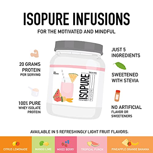 Isopure Protein Powder, Clear Whey Isolate Protein, Post Workout Recovery Drink Mix Isopure buy australia supplements