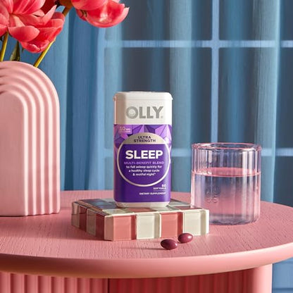 OLLY Ultra Strength Sleep Softgels, 10mg Melatonin, L-Theanine, Chamomile, Magnesium, Lemon Balm, Supports Deep Restful Sleep OLLY