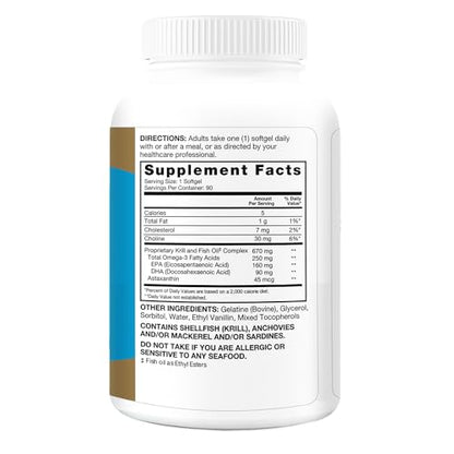 Qunol Advanced Omega 3 Krill and Fish Oil Complex, 10x Better Bioavailability, One Pill Dose, 250mg EPA & DHA Qunol