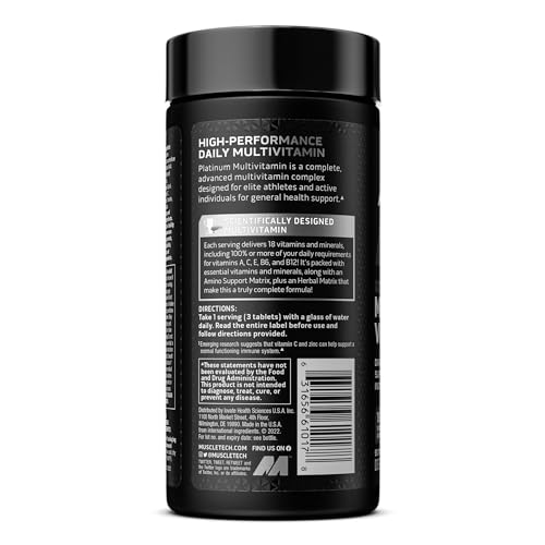 MuscleTech Platinum Multivitamin for Immune Support 18 Vitamins & Minerals Vitamins A MuscleTech buy australia supplements