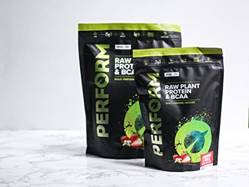 Vivo Life Perform Strawberry & Vanilla Flavour Vegan Protein Powder - BCAA Pea & Hemp Blend Vivo life buy australia supplements