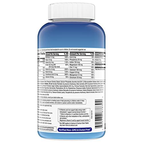 Centrum Multivitamin for Men, Multivitamin/Multimineral Supplement with Vitamin D3, B Vitamins and Antioxidants, Gluten Free Centrum