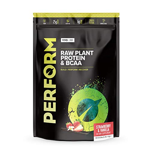 Vivo Life Perform Strawberry & Vanilla Flavour Vegan Protein Powder - BCAA Pea & Hemp Blend Vivo life buy australia supplements
