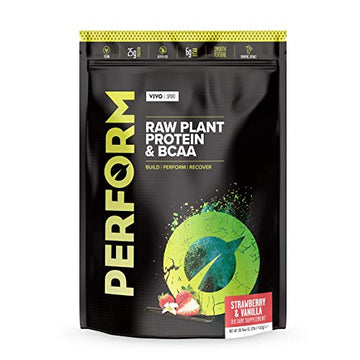 Vivo Life Perform Strawberry & Vanilla Flavour Vegan Protein Powder - BCAA Pea & Hemp Blend Vivo life buy australia supplements