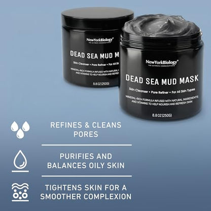 New York Biology Dead Sea Mud Mask for Face and Body | Spa Quality Pore Refiner for Oily Skin | Natural Skincare for Women & Men NEW YORK BIOLOGY THE ULTIMATE COSMECEUTICALS