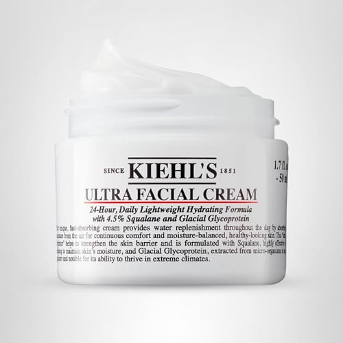 Kiehl's Ultra Facial Cream, with 4.5% Squalane to Strengthen Skin's Moisture Barrier, Skin Feels Softer and Smoother, Long-Lasting Hydration Kiehl's