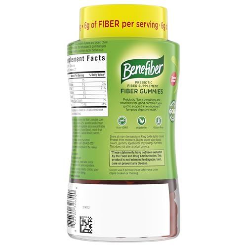 Benefiber Prebiotic GLP-1 Friendly Fiber Supplement Gummies for Digestive Health, Assorted Fruit Flavor - 81 Count Benefiber