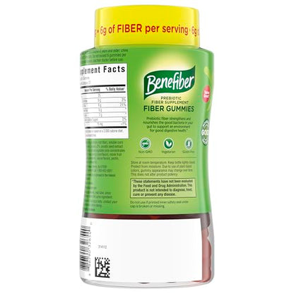 Benefiber Prebiotic GLP-1 Friendly Fiber Supplement Gummies for Digestive Health, Assorted Fruit Flavor - 81 Count Benefiber