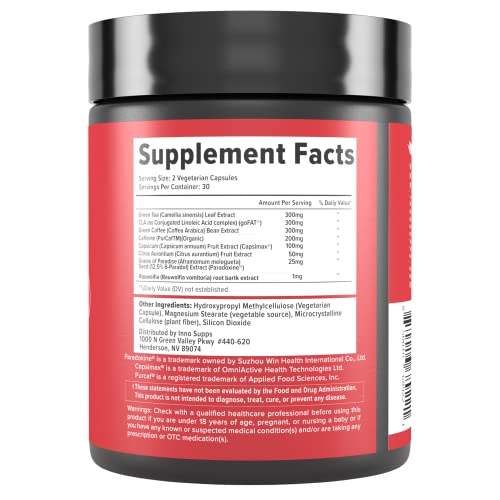 Inno Shred - Day Time Fat Burner | 100mg Capsimax, Grains of Paradise, Organic Caffeine InnoSupps buy australia supplements
