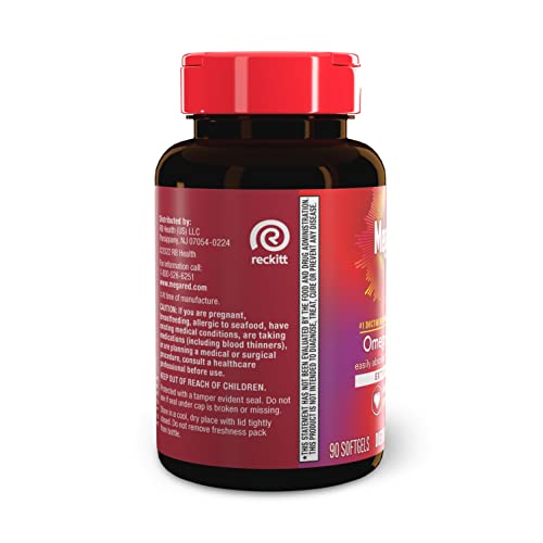 MegaRed Antarctic Krill Oil 500mg Omega 3 Fatty Acid Supplement, Extra Strength EPA & DHA Krill Oil Softgels (90cnt Box), Astaxanthin MegaRed
