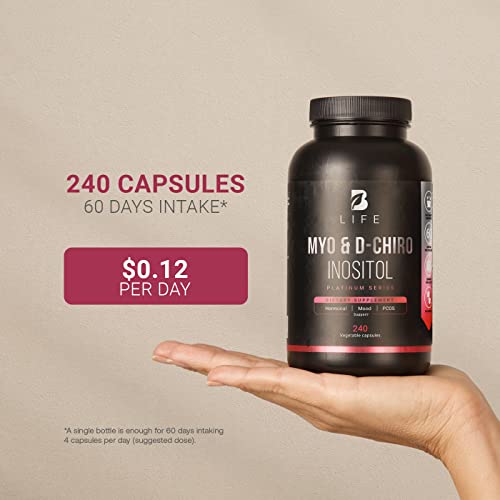 Myo-Inositol & D-Chiro Inositol by B Life - 240 Capsules | Made in USA | 40:1 Ratio B Life Company buy australia supplements
