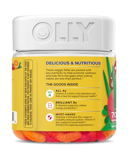 OLLY Kids Multivitamin Gummy Worms, Overall Health and Immune Support, Vitamins and Minerals A, C, D, E, Bs and Zinc, Chewable Supplement OLLY