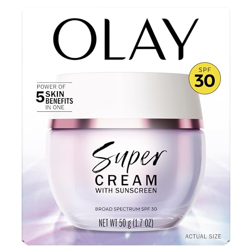 Olay Super Cream with Sunscreen SPF 30, Lightweight Face Moisturizer with Sun Protection Olay