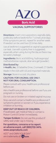AZO Boric Acid Vaginal Suppositories, Helps Support Odor Control and Balance Vaginal PH AZO buy australia supplements