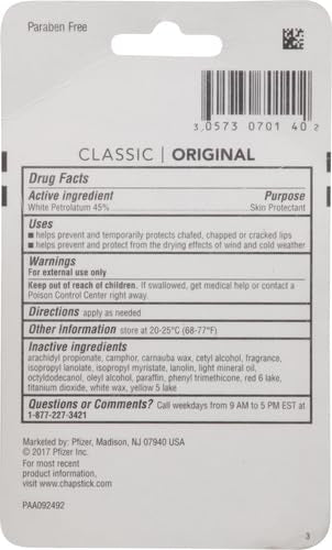 ChapStick Classic Original Lip Balm Tubes, Lip Care - 0.15 Oz (Pack of 3) ChapStick