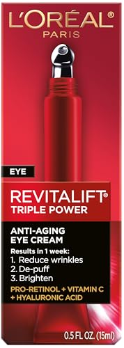 L'Oreal Paris Revitalift Triple Power Anti-Aging Eye Cream, Pro Retinol, Hyaluronic Acid & Vitamin C L'Oreal Paris