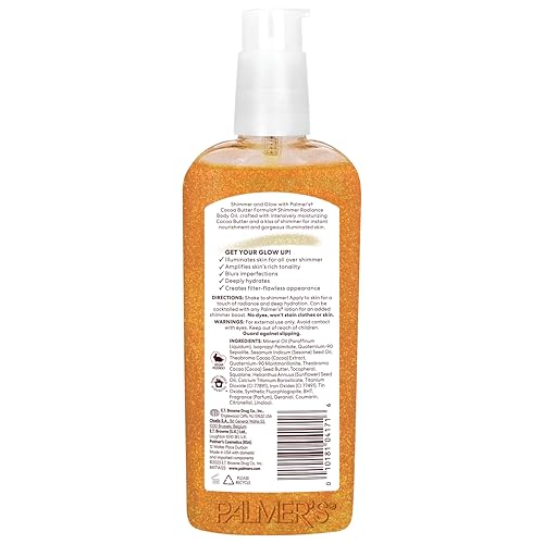 Palmer's Cocoa Butter Formula Shimmer Body Oil with Vitamin E, 5.1 Fl Oz, Radiance Body Oil for Glowing Skin Palmer's