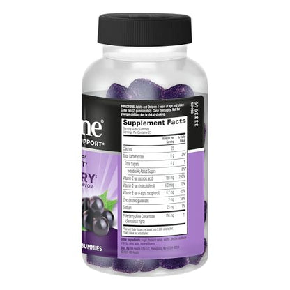 Airborne Elderberry + Zinc & Vitamin C Gummies For Adults, Immune Support Vitamin D & Zinc Gummies With Powerful Antioxidant Vitamins C D & E Airborne