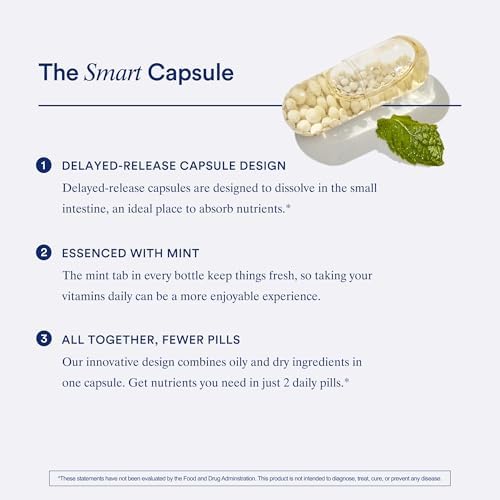 Ritual Women's and Men's 18+ Daily Muiltivitamin - Key Essential Vitamins and Minerals to Support Energy, Heart, Brain Health - Vegan - Mint - 30 Servings