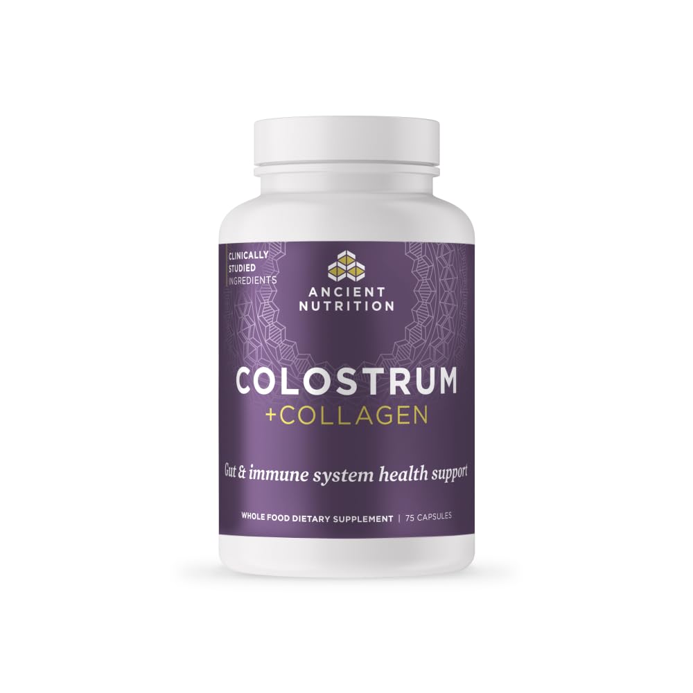 Ancient Nutrition Colostrum Superfood + Collagen, Grass Fed Bovine Colostrum, Fermented Eggshell Membrane Collagen, Supports Healthy Gut Ancient Nutrition