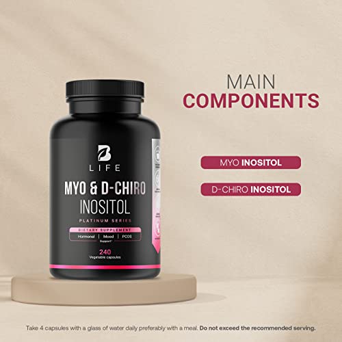 Myo-Inositol & D-Chiro Inositol by B Life - 240 Capsules | Made in USA | 40:1 Ratio B Life Company buy australia supplements