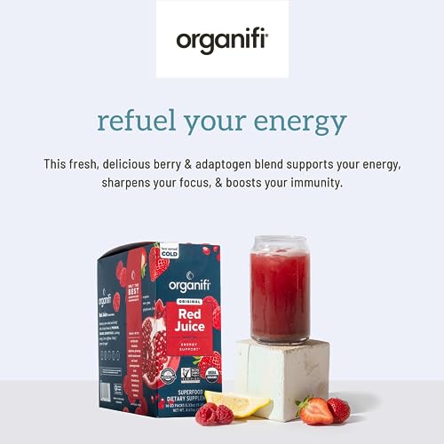 Organifi Red Juice - Vegan Energy Powder - Berry-Flavored Adaptogen Drink - Caffeine Organifi buy australia supplements