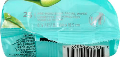 Pond's Vitamin Micellar Wipes For Dry Skin Hydrate Aloe Vera Removes Waterproof Makeup 25 Wipes (Pack of 2) POND'S