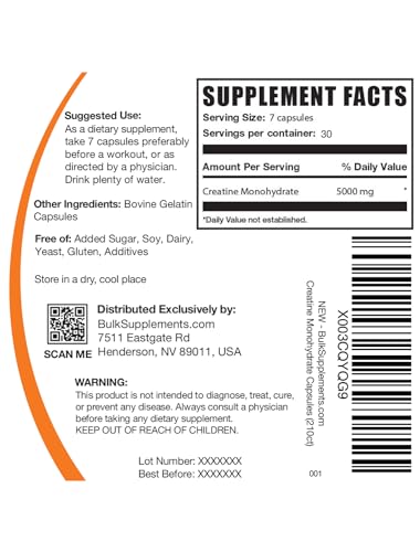 BULKSUPPLEMENTS.COM Creatine Monohydrate Capsules - Micronized Creatine Monohy BULKSUPPLEMENTS.COM buy australia supplements