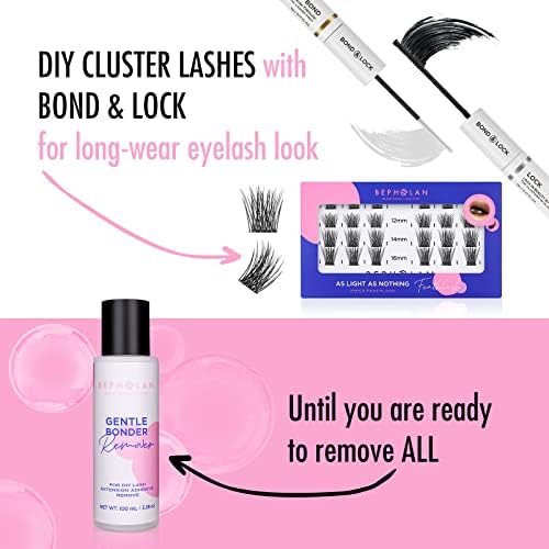 BEPHOLAN Cluster Lash Glue Remover 100ml, Makeup Remover for Sensitive Eyes BEPHOLAN