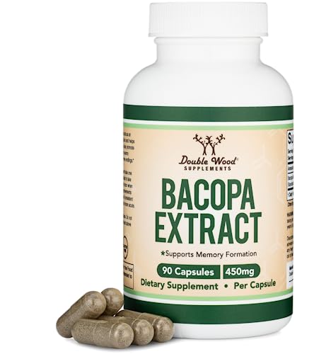 Bacopa Monnieri Capsules 20% Bacosides 450mg, 90 Count (Manufactured in USA Double Wood Supplements buy australia supplements