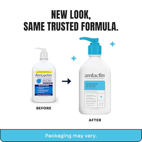 AmLactin Intensive Healing Body Lotion - Therapeutic Lotion for Extremely Dry Skin - No-Scrub Exfoliator and Moisturizer AmLactin