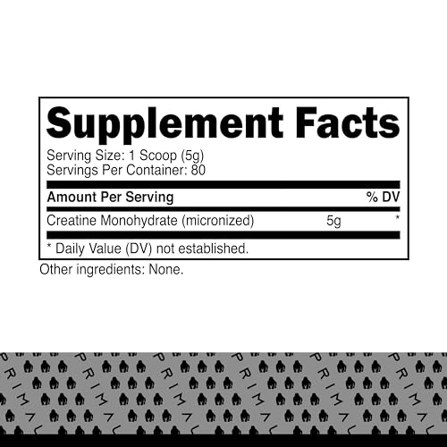 Primal Creatine Monohydrate Powder (400 Grams) | Unflavored Micronized Creatine Primal buy australia supplements