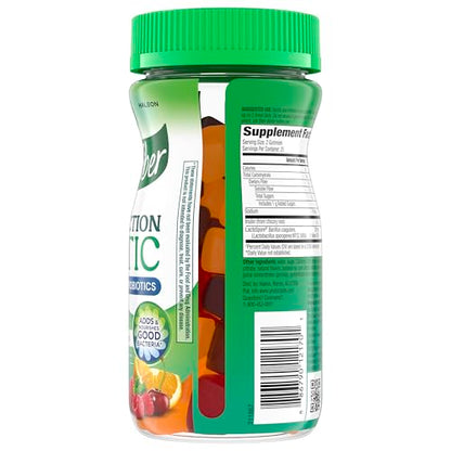 Benefiber Prebiotic  Friendly Fiber Supplement Gummies with Probiotics for Digestive Health, Assorted Fruit Flavors - 50 Count Benefiber